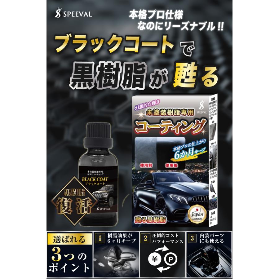 SPEEVAL 未塗装樹脂復活コーティング剤 20ml ブラックコート 黒樹脂
