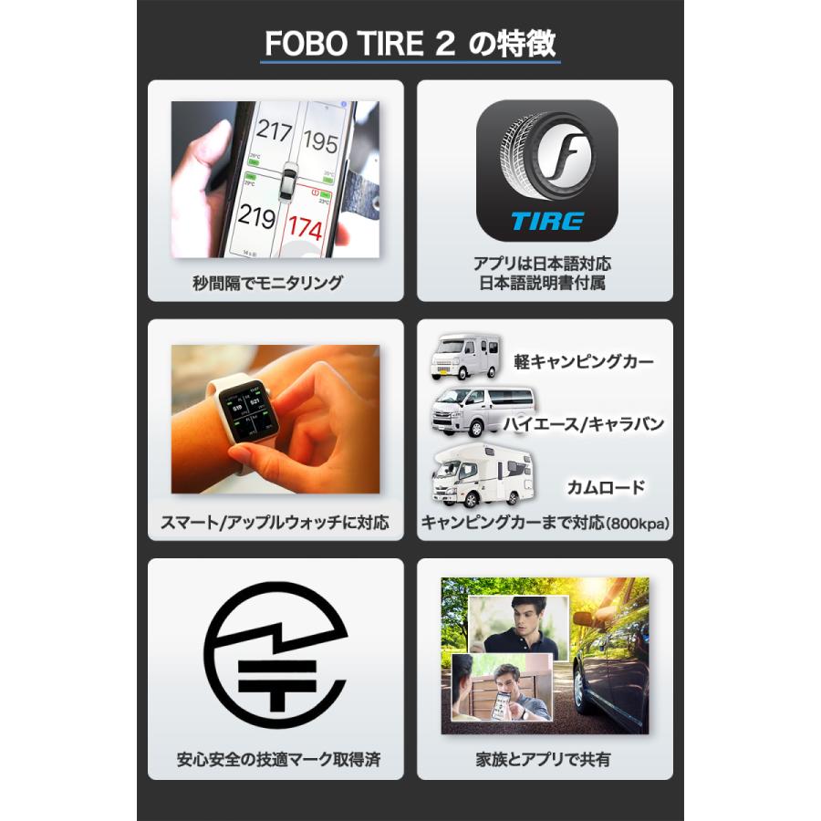 FOBO Tire 2 スペアタイヤ用（センサーのみ1個) TPMS 空気圧センサー