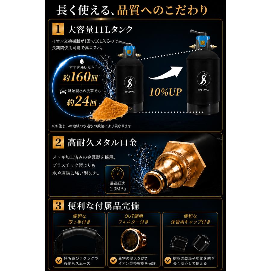 純水器 洗車 洗車用純水器 純水 イオン交換樹脂 水垢対策 水シミ対策