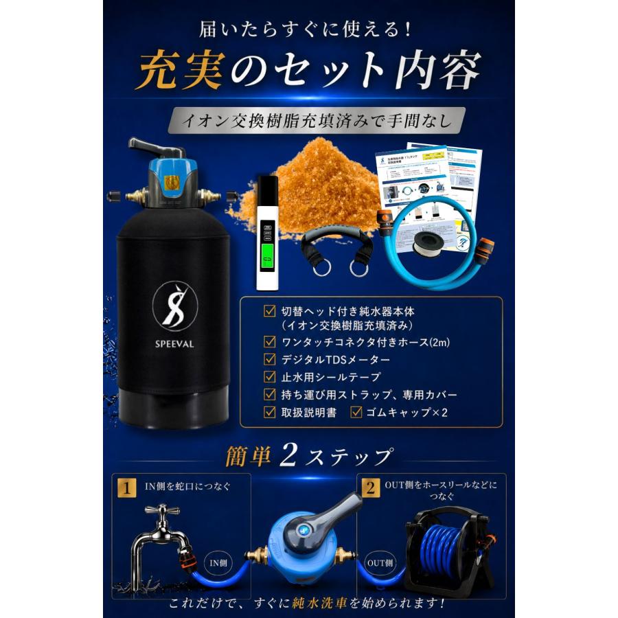 純水器 洗車 洗車用純水器 純水 イオン交換樹脂 水垢対策 水シミ対策