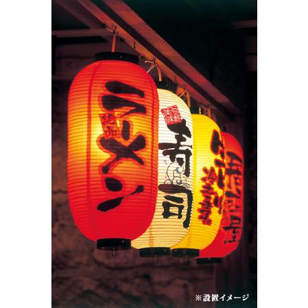 44518 九号長 赤 提灯 酒 二面印刷 素材：ビニール製 サイズ：φ240mm