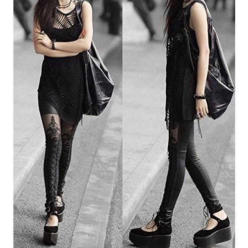 レディース フェイク レザー レギンス パンツ セクシー スパッツ タイツ ゴシック コスプレ ダンス レギパン レース 編み上げ スキニー コーデ 1116 525 K Joy ヤフー店 通販 Yahoo ショッピング