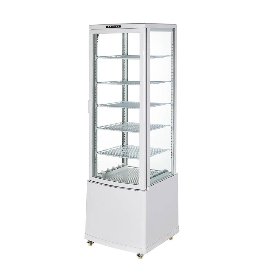 大型ホワイト冷蔵ショーケース 年末セール!!】 235L 白 大型4面ガラス冷蔵ショーケース ホワイト 大型