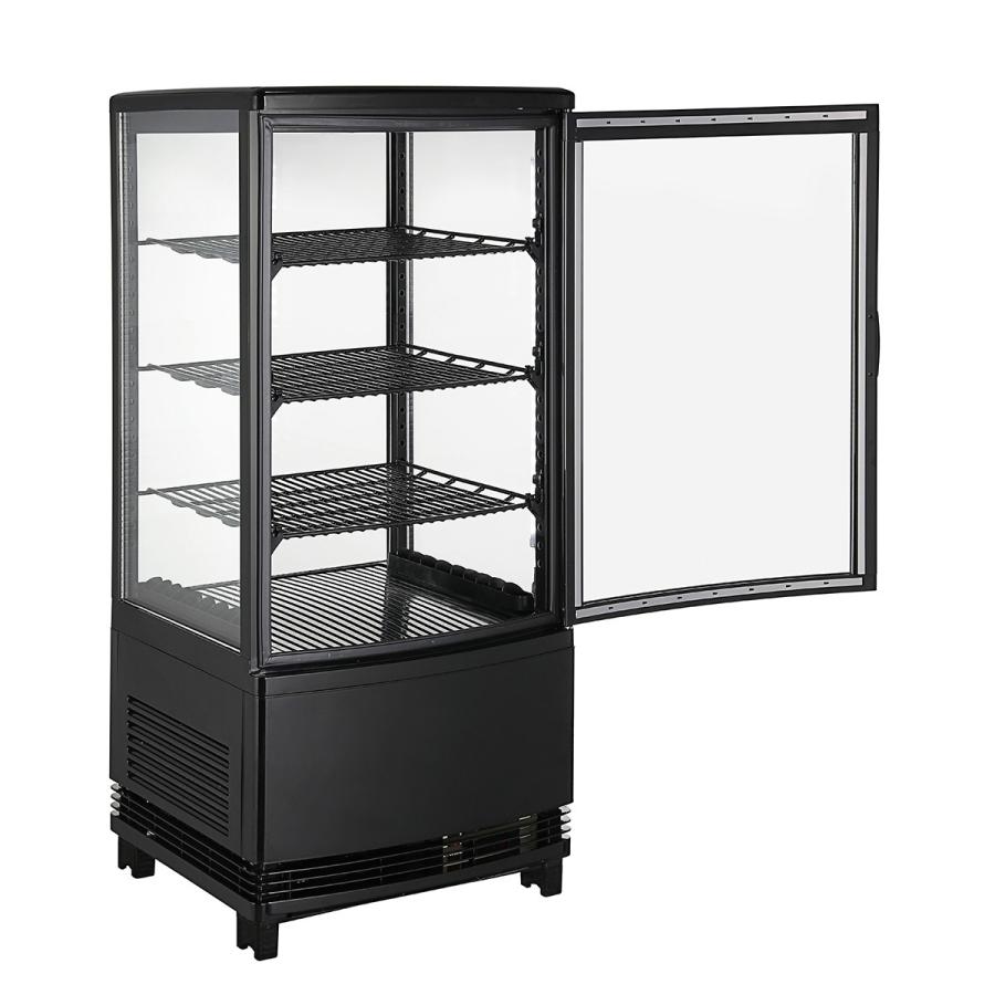 サマーSALE!!】 70L 黒 冷蔵ショーケース ガラス扉曲面