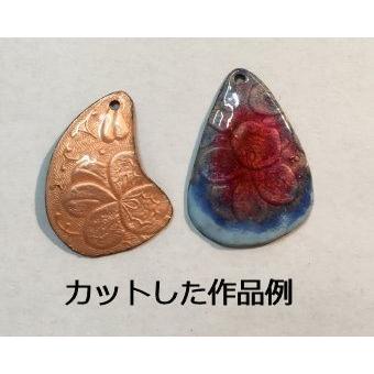 七宝ブローチ素材彫金銅板 七宝焼きアクセサリー用材料・素材 三つ花