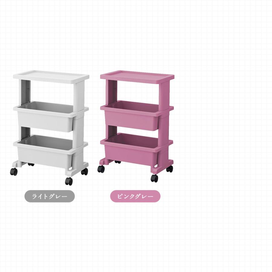 リセテーブルワゴン３段 キッチンワゴン キッチンラック キッチン収納 ワゴン収納 隙間収納 おしゃれ プラスチック収納 ラック収納 サイドワゴン 収納ケース | JEJアステージ | 09