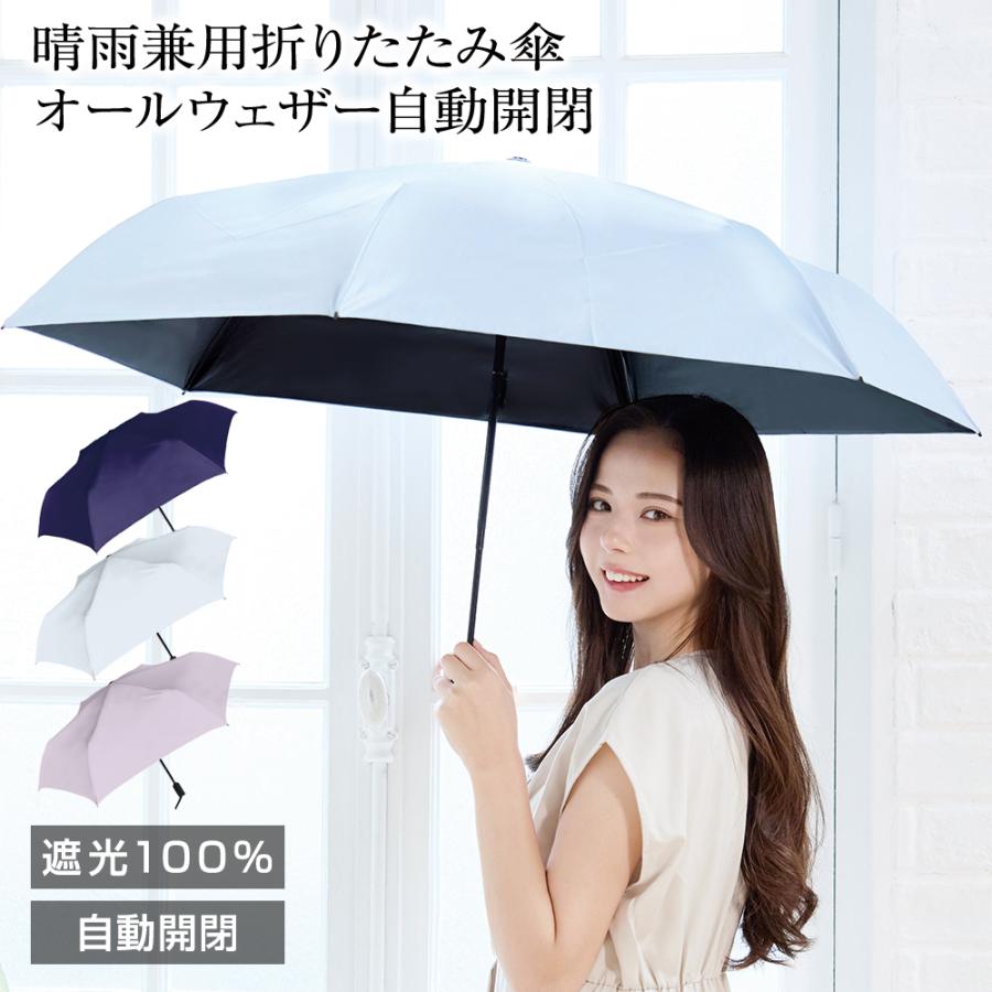 NaturalBasic 日傘 晴雨兼用傘 折りたたみ傘 オールウェザー 自動開閉