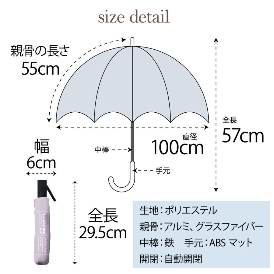 NaturalBasic 日傘 晴雨兼用傘 折りたたみ傘 オールウェザー 自動開閉
