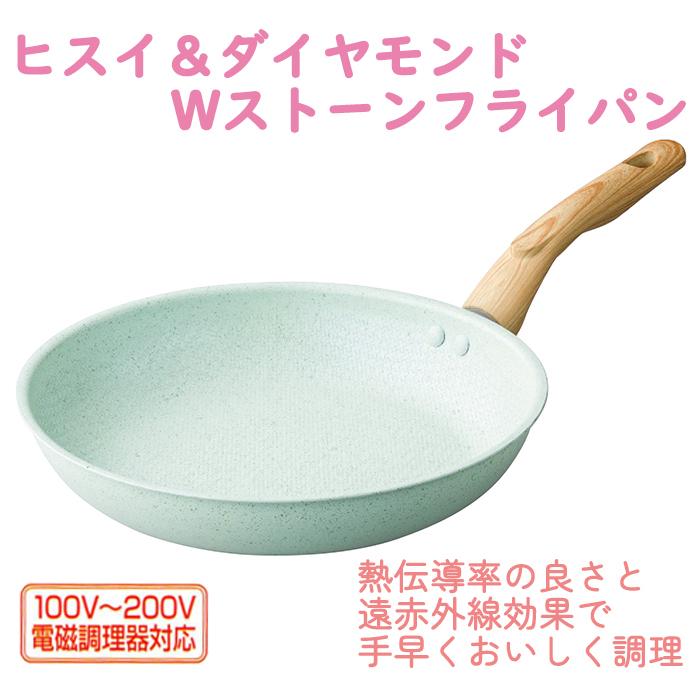 IH対応 フライパン 軽量 キッチン用品 調理用具 28cm KUKUNA KITCHEN ククナ ヒスイ＆ダイヤモンドWストーンフライパン（メーカー直送・代引不可）（送料無料）｜k-lalala｜02