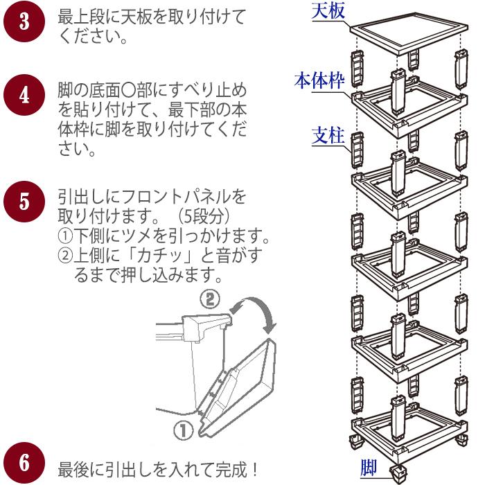 収納チェスト おしゃれ 引き出し 収納ケース プラスチック収納 衣類収納 リビング収納(デコニーシーヴォ 5段) JEJアステージ (約)幅34cm奥行41.5cm高さ106.1cm｜k-lalala｜13