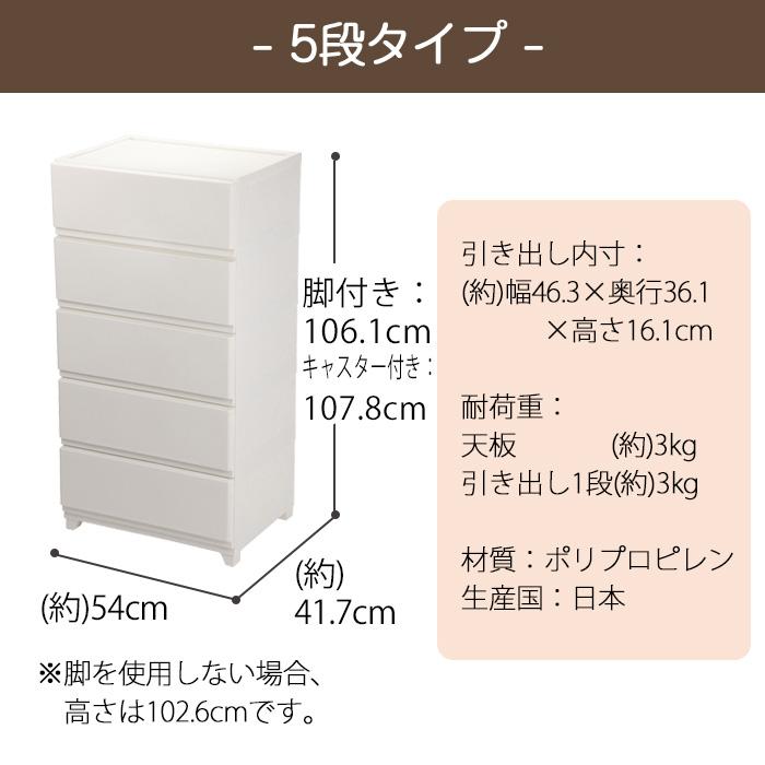 (同色2個セット)収納ボックス 収納チェスト 5段 ワイド 幅54cm 壁付収納チェスト 中が透けない 脚付き キャスター付き ほこりの入りにくい 引き出し収納 | JEJアステージ | 19