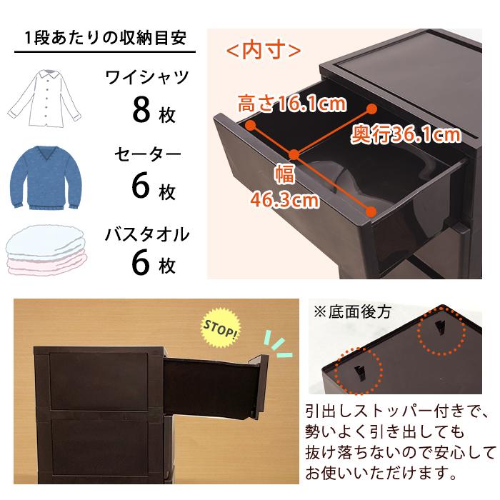 (同色2個セット)収納ボックス 収納チェスト 5段 ワイド 幅54cm 壁付収納チェスト 中が透けない 脚付き キャスター付き ほこりの入りにくい 引き出し収納 | JEJアステージ | 07