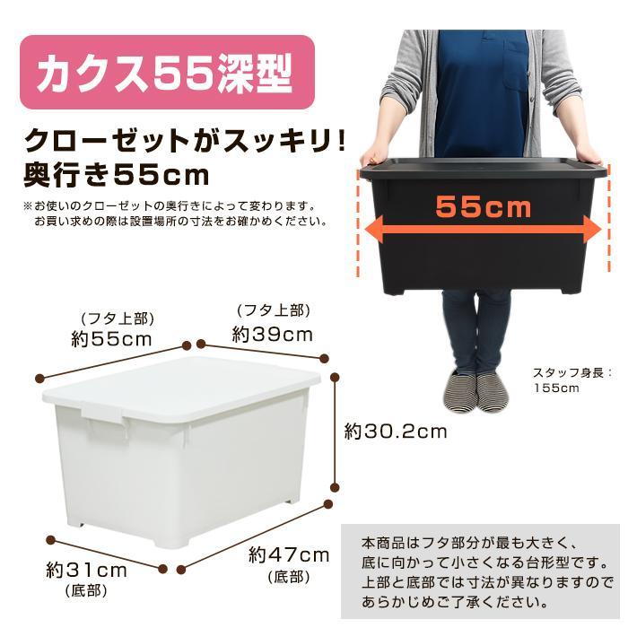 収納ボックス 収納ケース 衣類収納 押入れ収納 キャスター付き(同色3個セット)(限定カラーカクス 55深)幅39cm奥行55cm高さ30.2cm | JEJアステージ | 23