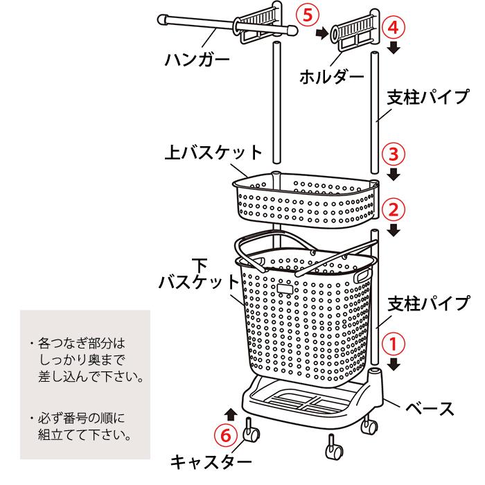 ランドリーバスケット 2段 おしゃれ ランドリーラック 収納 洗濯ラック 洗濯かご 洗濯物入れ（レクエア ハンガー付き) 洗濯カゴ 収納ケース｜k-lalala｜11