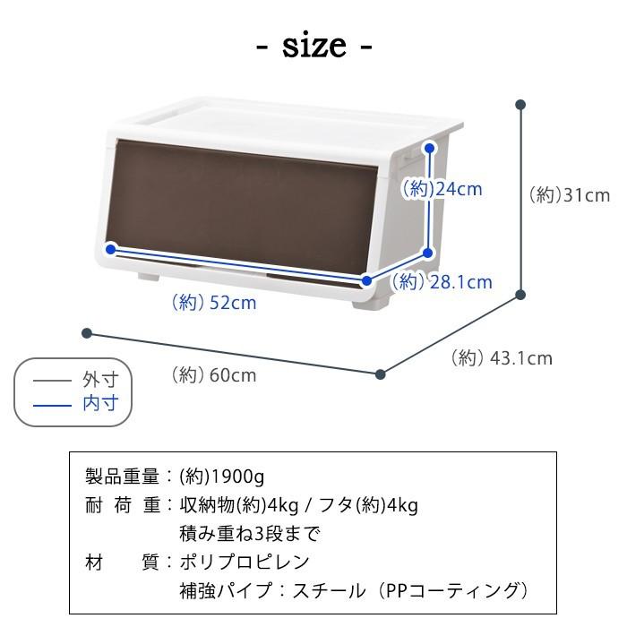 (同色2個セット)収納ボックス 収納ケース オープンボックス 収納チェスト 1段 収(ロッキンポッド L)幅60cm 奥行43.1cm 高さ31cm | JEJアステージ | 12