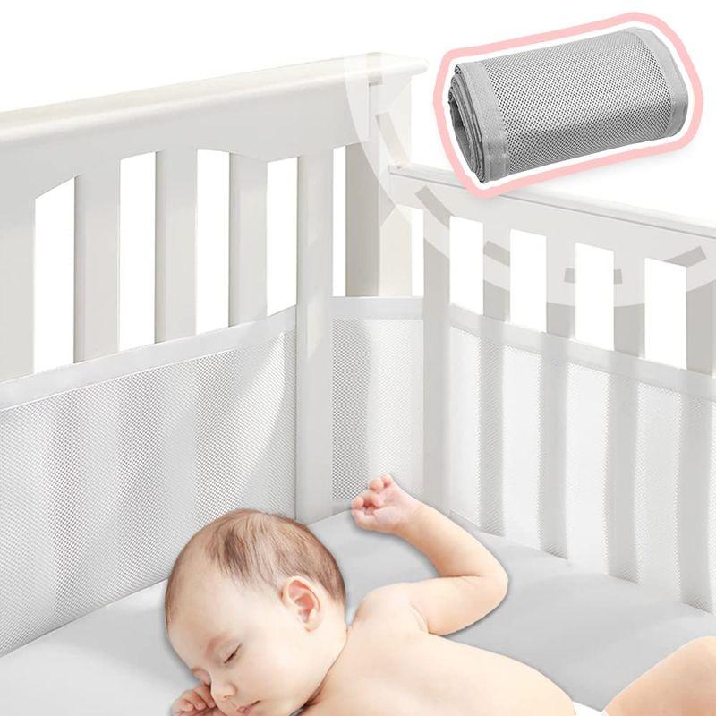 ? fanituhan ベビーベッドライナー ベッドガード 赤ちゃん ベッドバンパー クッション 通気性よい ベッドフェンス 四方タイプ
