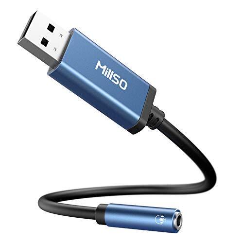 MillSO USB オーディオ 変換アダプタ 外付け サウンドカード USBポート- 4極（TRRS）ステレオミニジャック オーディオインターフェー  :X0828JSCFL:K sマーケット - 通販 - Yahoo!ショッピング