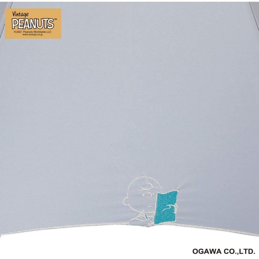 小川(Ogawa) 日傘 レディース 長傘 遮熱 遮光 UVカット 99%以上 8本骨 50cm ピーナッツ 手紙(グレー) 刺繍 手開き クイックオ｜k-mart-japan-0601｜05