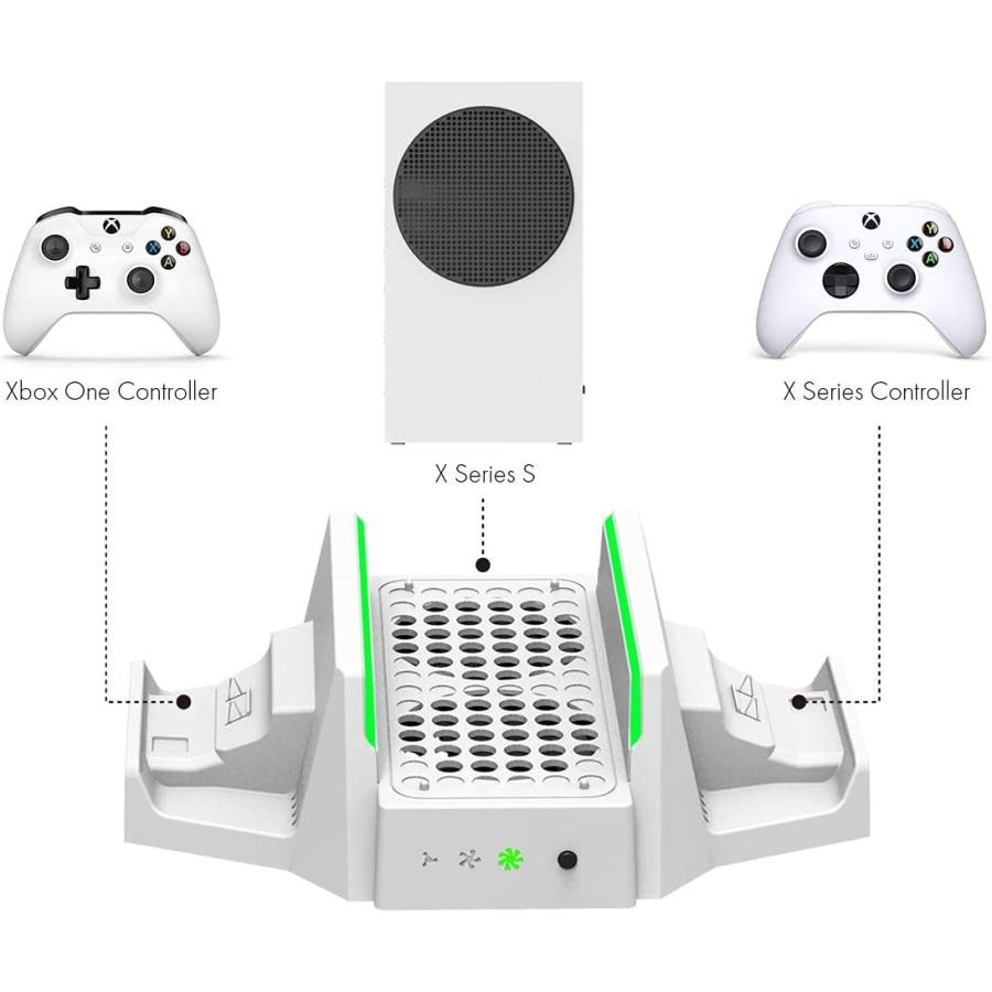 出群 ElecGear Xbox Series S 縦置き収納スタンドと冷却ファン 2個800mAhコントローラー用充電式交換用バッテリー電池 O  abbskp.sch.id