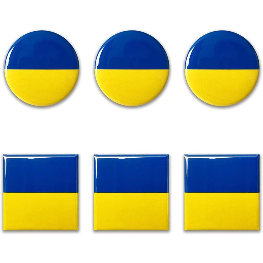 ウクライナ UKRAINE バッジ 缶バッジ 国旗 FLAG 平和 メッセージ 応援 希望 (（丸）3.8cm/3個セット) 通販