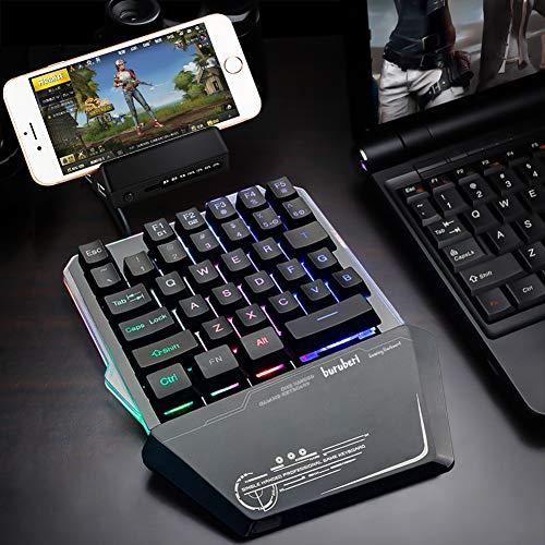 ゲーミングキーボード 片手 LEDバックライト RGB 有線キーボード 持ち運び便利キーボード for Windows&Mac