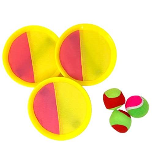 [pkpohs] キャッチボール 3人で遊べる マジックテープ ディスク フライングキャッチ (イエロー) X09Y2ZZGDSKmart