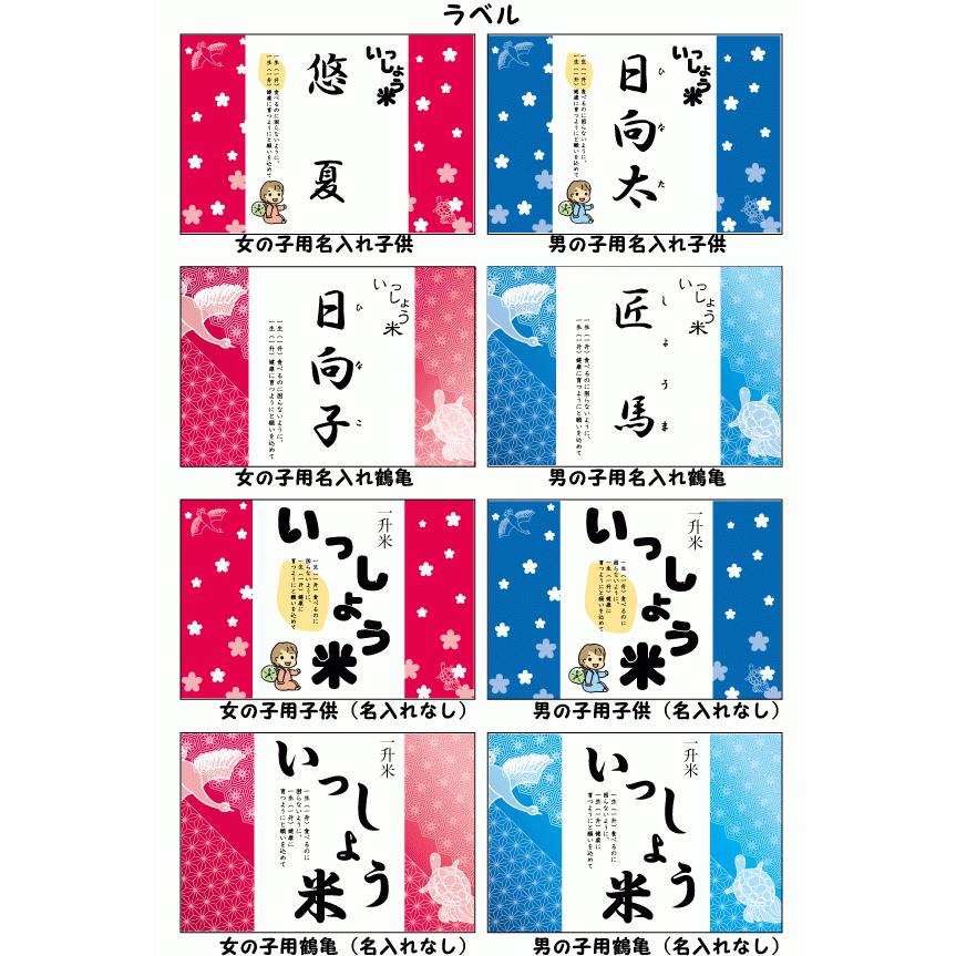 一升米俵セット 名入れラベル 山形県産 コシヒカリ1歳の誕生日 TATAMI