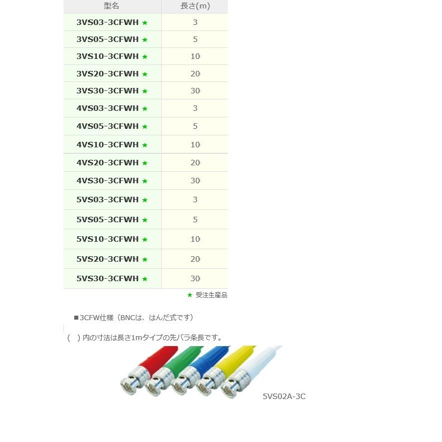 【P】 【受注生産品】 カナレ電気 CANARE 5VS30-3CFWH 30m BNCマルチケーブル 5ch はんだ式 3Cケーブル [CNR002208]_1
