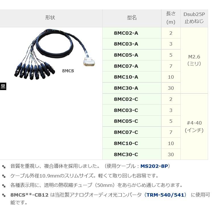 受注生産品】 カナレ電気 CANARE 8MC02-# 2m アナログオーディオ