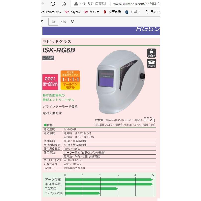 ベストセラー 【P】【代引不可】【個人宅配送不可】育良精機 ISK-RG6B ラピッドグラス 40346 [IKR1526］