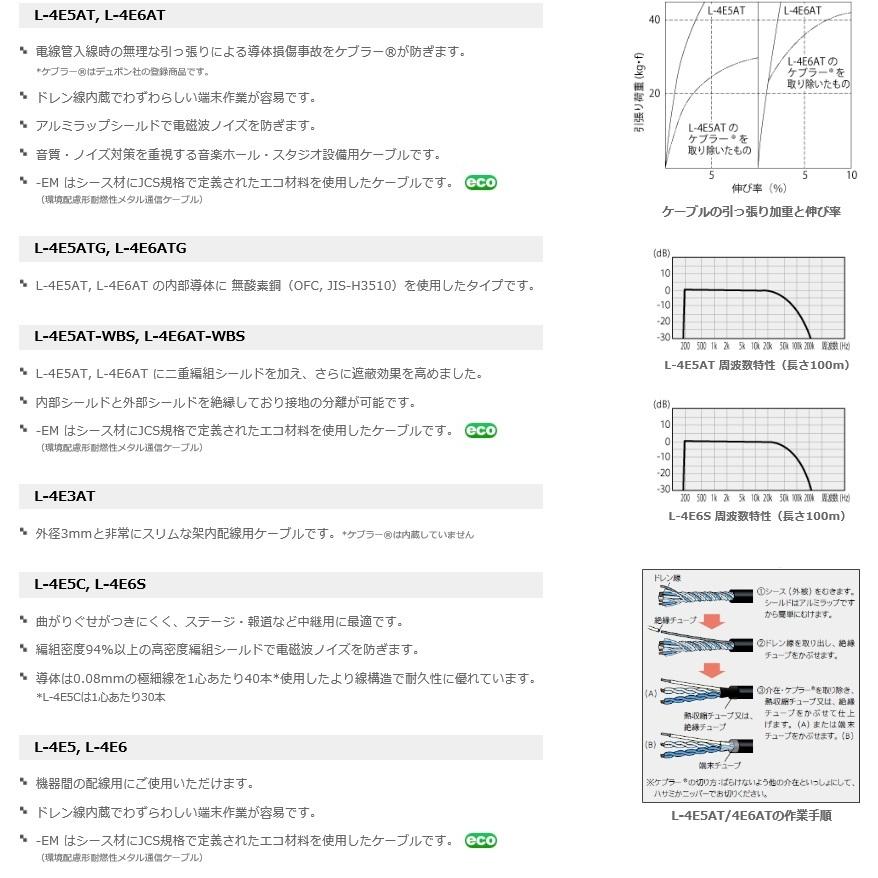 P】 カナレ電気 CANARE L-4E5C(100) 100m 電磁シールドマイクケーブル