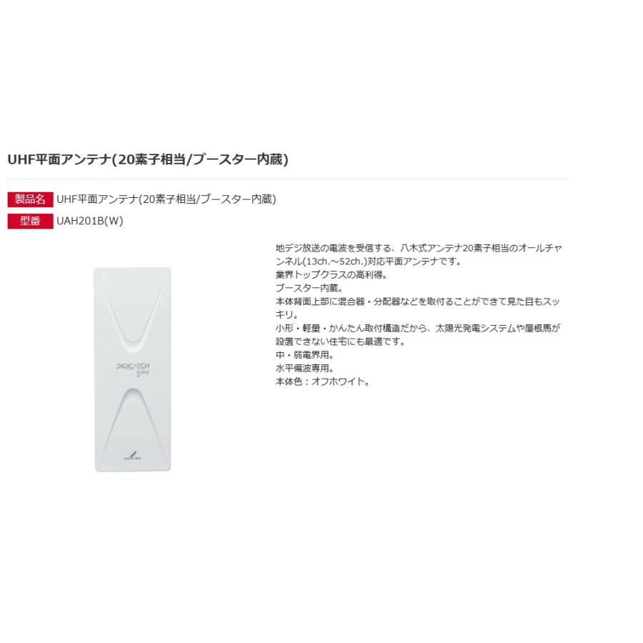 P】DXアンテナ 平面UHFアンテナ デジキャッチ 20素子相当 ブースター