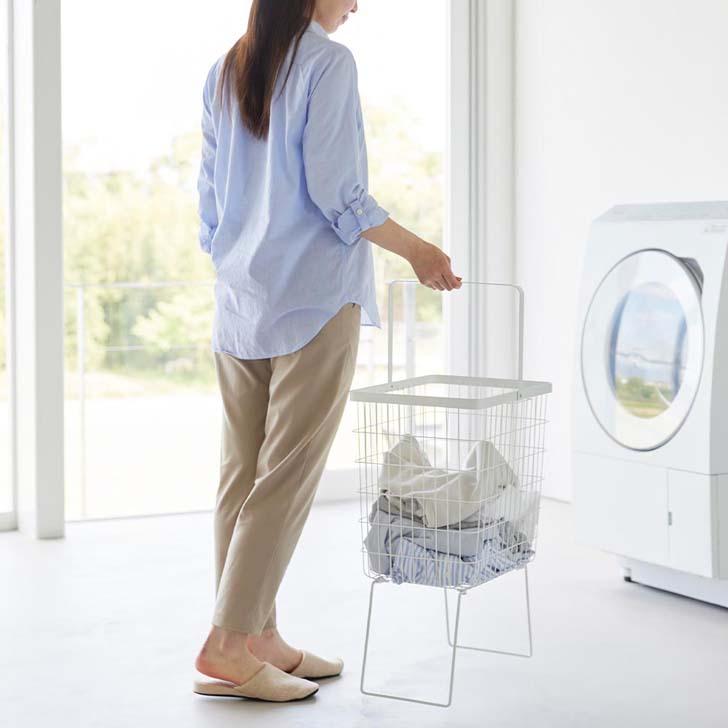 tower ◎☆ 山崎実業 折り畳み脚付きランドリーバスケット