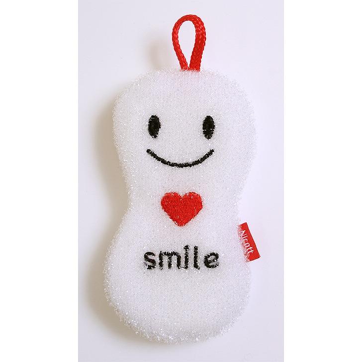 サンベルム ニコニコスポンジ スマイル K72813 食器洗い 掃除道具 白