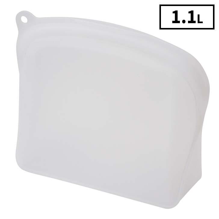 PEARL LIFE ◎ パール金属 ジップクリア シリコーンバッグ 1.1L マチ付