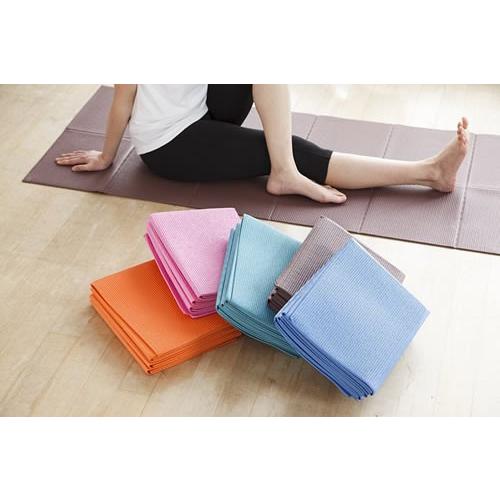 トーン] たためるヨガマット ブラウン 折りたたみ 携帯 ストレッチ