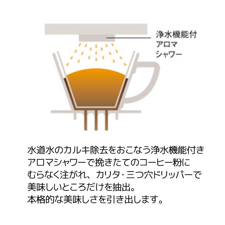 ● カリタ コーヒーメーカー MD-102N 41047 Kalita 珈琲 コーヒー 日本製 コーヒーメーカー シンプル 5杯用 ミル付き 浄水機能付き｜k-mori｜03