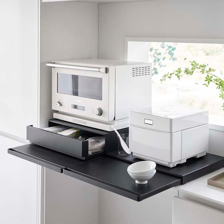 tower ◎☆ 山崎実業 ツーウェイ キッチン家電下引き出し&スライド