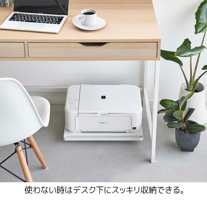 ◎★ 山崎実業 プリンターラック タワー キャスター付き ホワイト tower 2022 家電収納 プリンター台 収納 台車 取っ手付き 加湿器台｜k-mori｜03