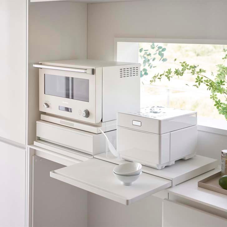 tower ◎☆ 山崎実業 キッチン家電下スライドテーブル タワー ホワイト