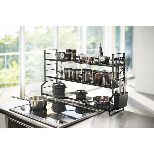 キッチンラック ◎☆ 山崎実業 コンロ奥ラック 3段 タワー ブラック