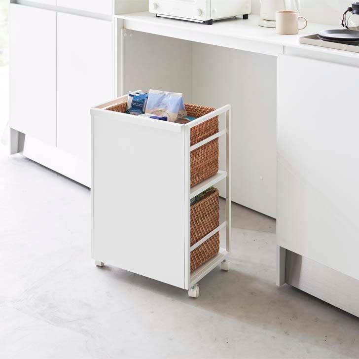 tower ◎☆ 山崎実業 目隠しワゴン タワー ホワイト 4810 ストレージ