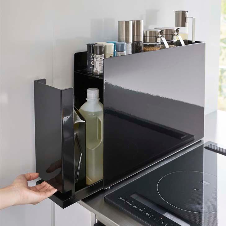 ◎☆ 山崎実業 隠せる調味料ラック タワー ブラック tower 6004