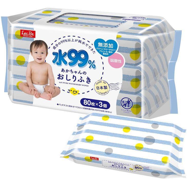 LEC（レック） ○ 水99％ おしりふき80枚×12個入 4個セット E90568