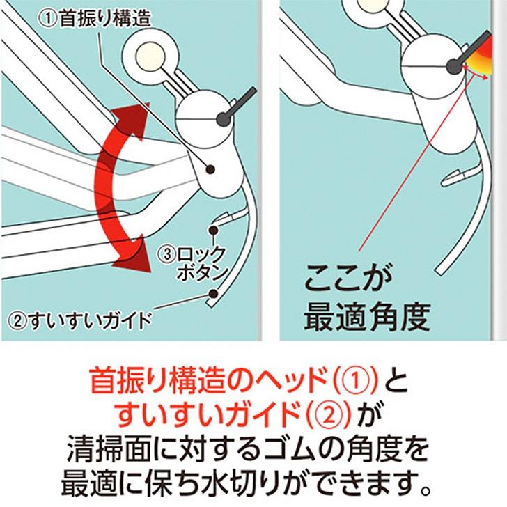 テラモト EFフレックスワイパー　ハンディ　36cm CL7470200 水切りワイパー スクイジー 窓掃除 ガラス掃除 掃除用具 清掃用品｜k-mori｜02