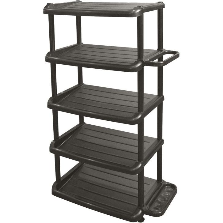 和泉化成 シューズラック5段 ダブル BR ブラウン 3102BR 玄関収納 靴