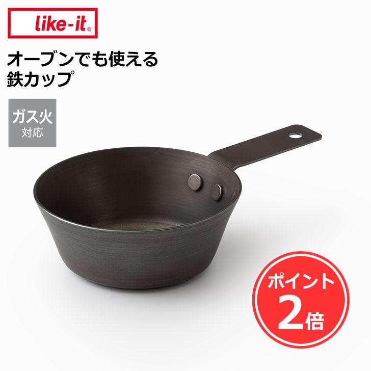 鉄鍋２個セット 吉川国工業所 ○ オーブンでも使える鉄カップ 350ml ブラック PAN-02
