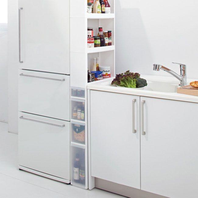 スリムストレージラック ホワイト 幅26cm ストッカー 吉川国工業所 スリムストレージ ホワイト TS-121 キッチン