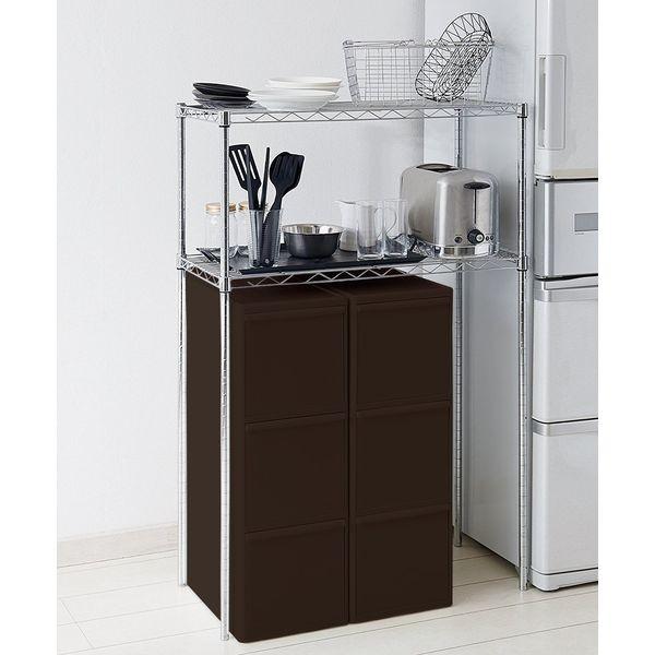 ゴミ箱 吉川国工業所 分別引出しステーション ワイド3段 ブラウン BW-3