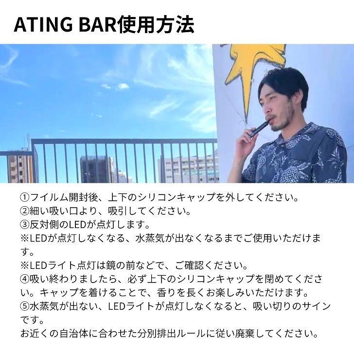 ◇トランスペクト ATING BAR スマートシーシャ 選べるフレーバー 本体 1800回 電子タバコ 携帯 ニコチンなし タバコ 禁煙 減煙 コンパクト 小型 送料無料｜k-mori｜18